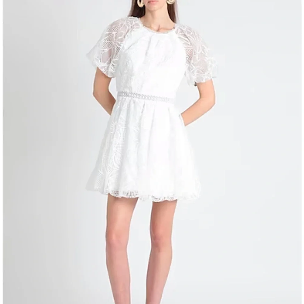 ML MONIQUE LHUILLIER
Gathered guipure lace mini dress - Picture 6 of 6
